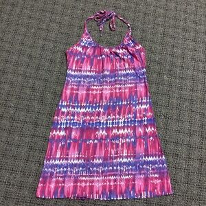 So Pink Purple White Tie Dye Halter Knit Dress * Size Juniors XS